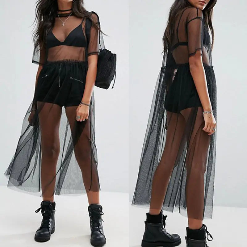Hirigin Black Gauze Dress