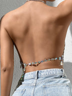 Rhinestone See-Through Top