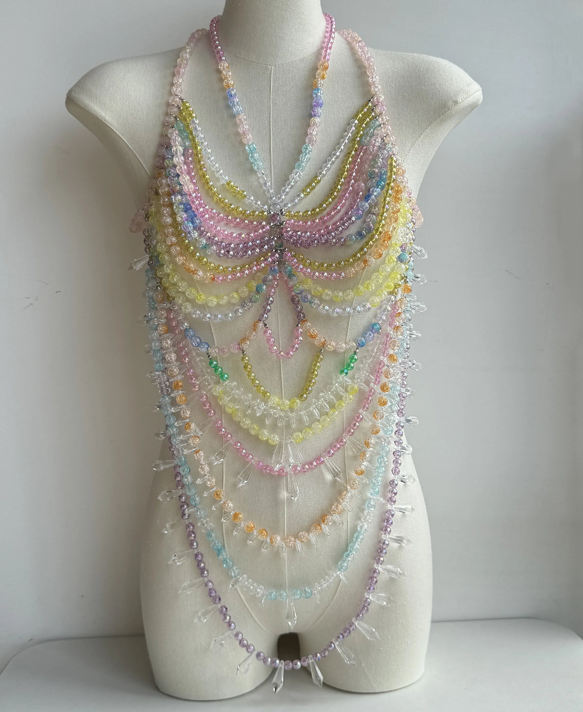 Bralette Harness Beaded Knitted Festival Party Top