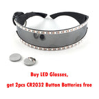 Cyberpunk LED Sunglasses With Sculpted Luminous Frame