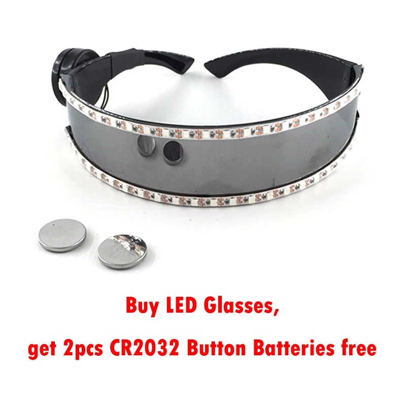 Cyberpunk LED Sunglasses With Sculpted Luminous Frame