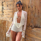 Knit Co-Ord Set With Lace-Up Halter & Draped Shorts