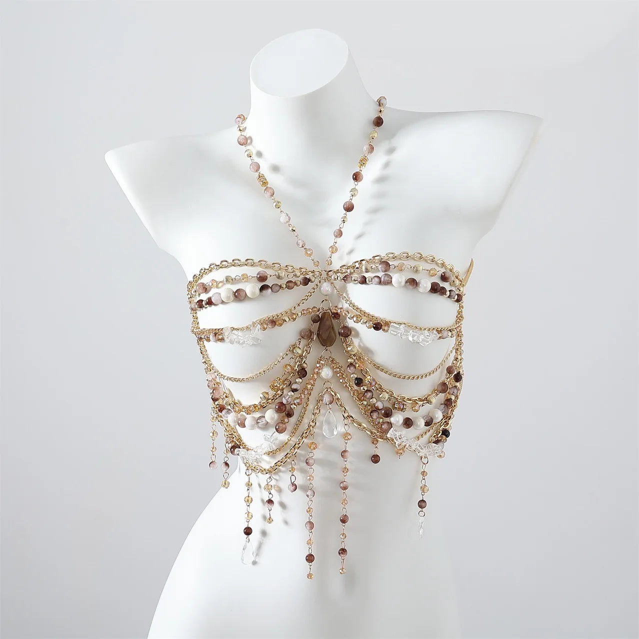 Bralette Harness Beaded Knitted Festival Party Top