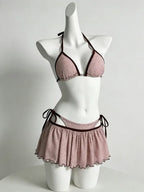 Bikini Set Featuring High Waist Cut And Abstract Print