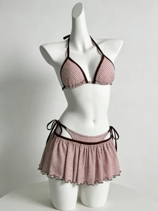 Bikini Set Featuring High Waist Cut And Abstract Print