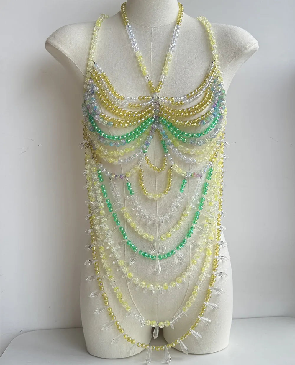 Bralette Harness Beaded Knitted Festival Party Top