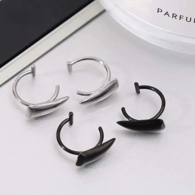Fake Lip Ring In Brushed Stainless Steel Gothicore