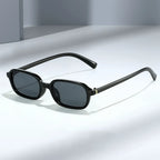 Vintage Rectangular Sunglasses With Polished Resin Frames