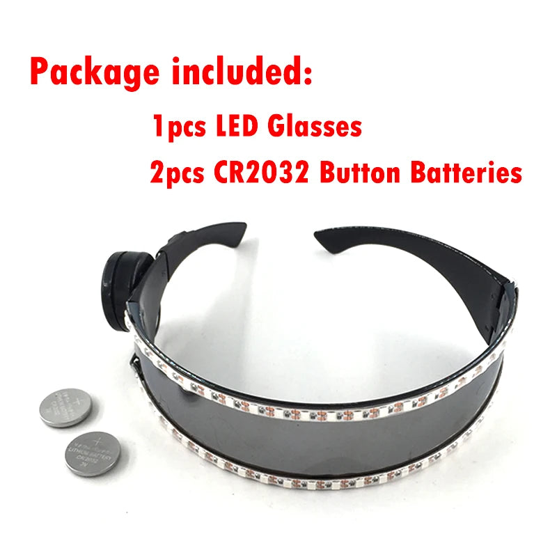 Cyberpunk LED Sunglasses With Sculpted Luminous Frame