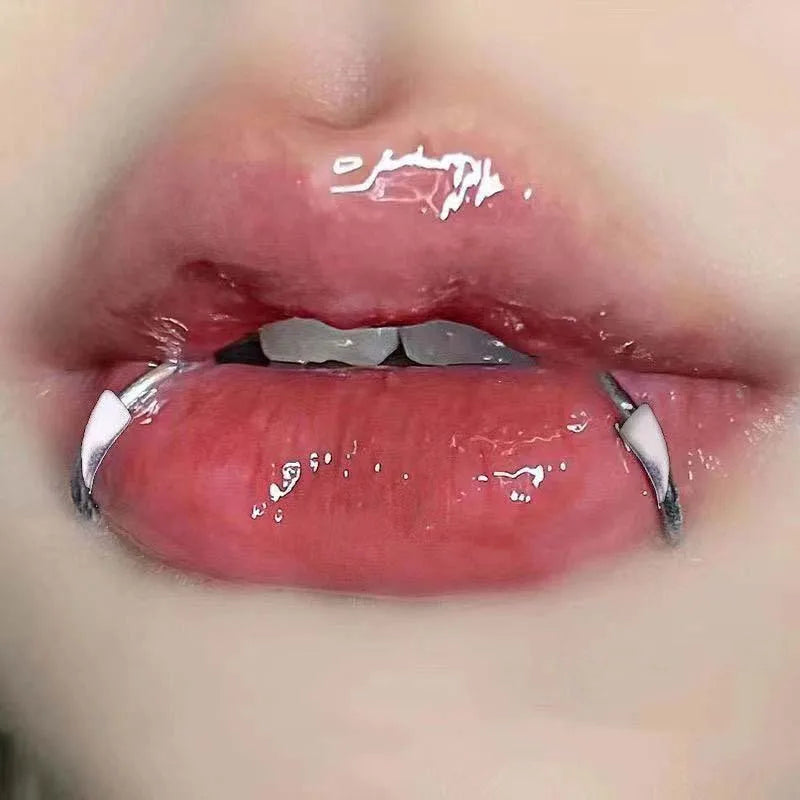 Fake Lip Ring In Brushed Stainless Steel Gothicore