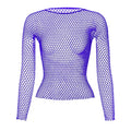 Sheer Mesh Fishnet Long Sleeve Top