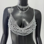 Festival Top With Pearl And Silver Chain Strands