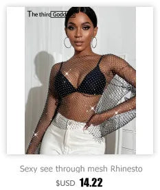 Rhinestone See-Through Top