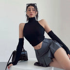 Camisole Top With Suspender Turtleneck