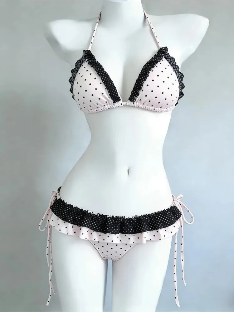 Bikini Set Featuring High Waist Cut And Abstract Print