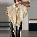 Vintage Embroidery Top With Tassel Trim