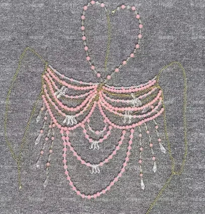 Bralette Harness Beaded Knitted Festival Party Top