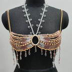 Bralette Harness Beaded Knitted Festival Party Top