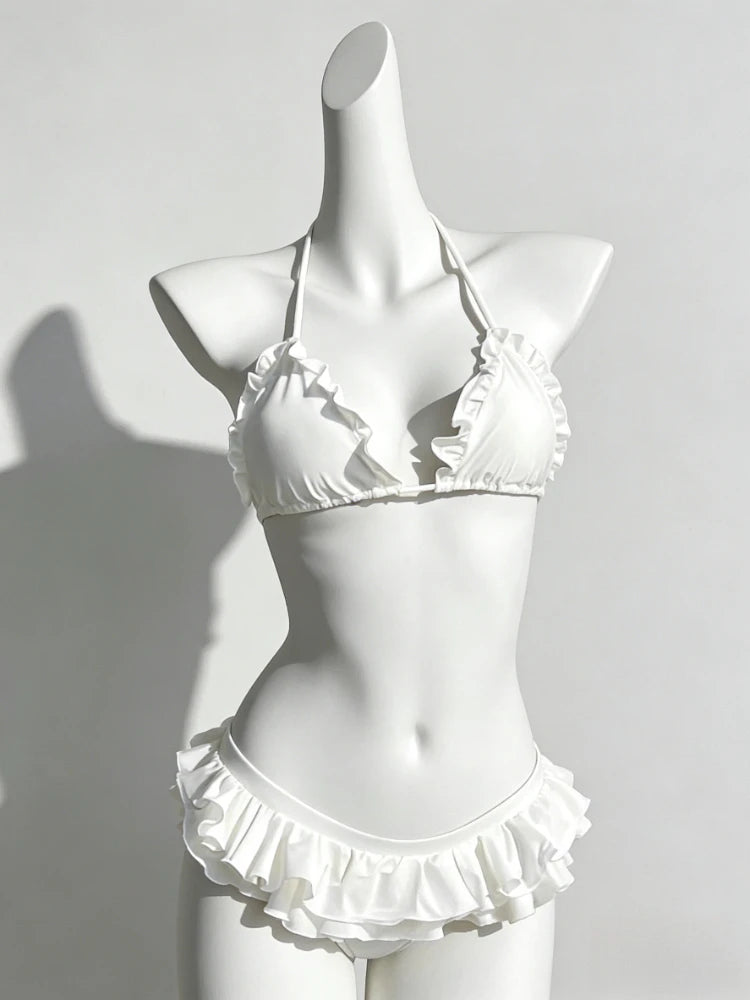 Bikini Set Featuring High Waist Cut And Abstract Print