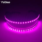Cyberpunk LED Sunglasses With Sculpted Luminous Frame