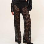 Sheer Mesh Flare Pants