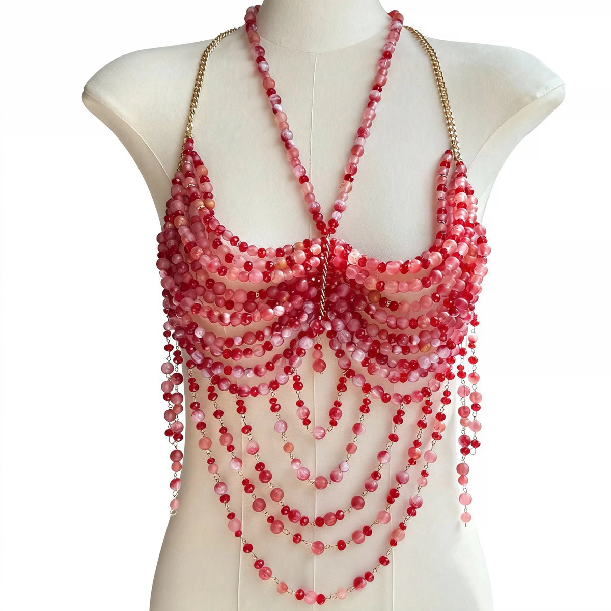 Bralette Harness Beaded Knitted Festival Party Top