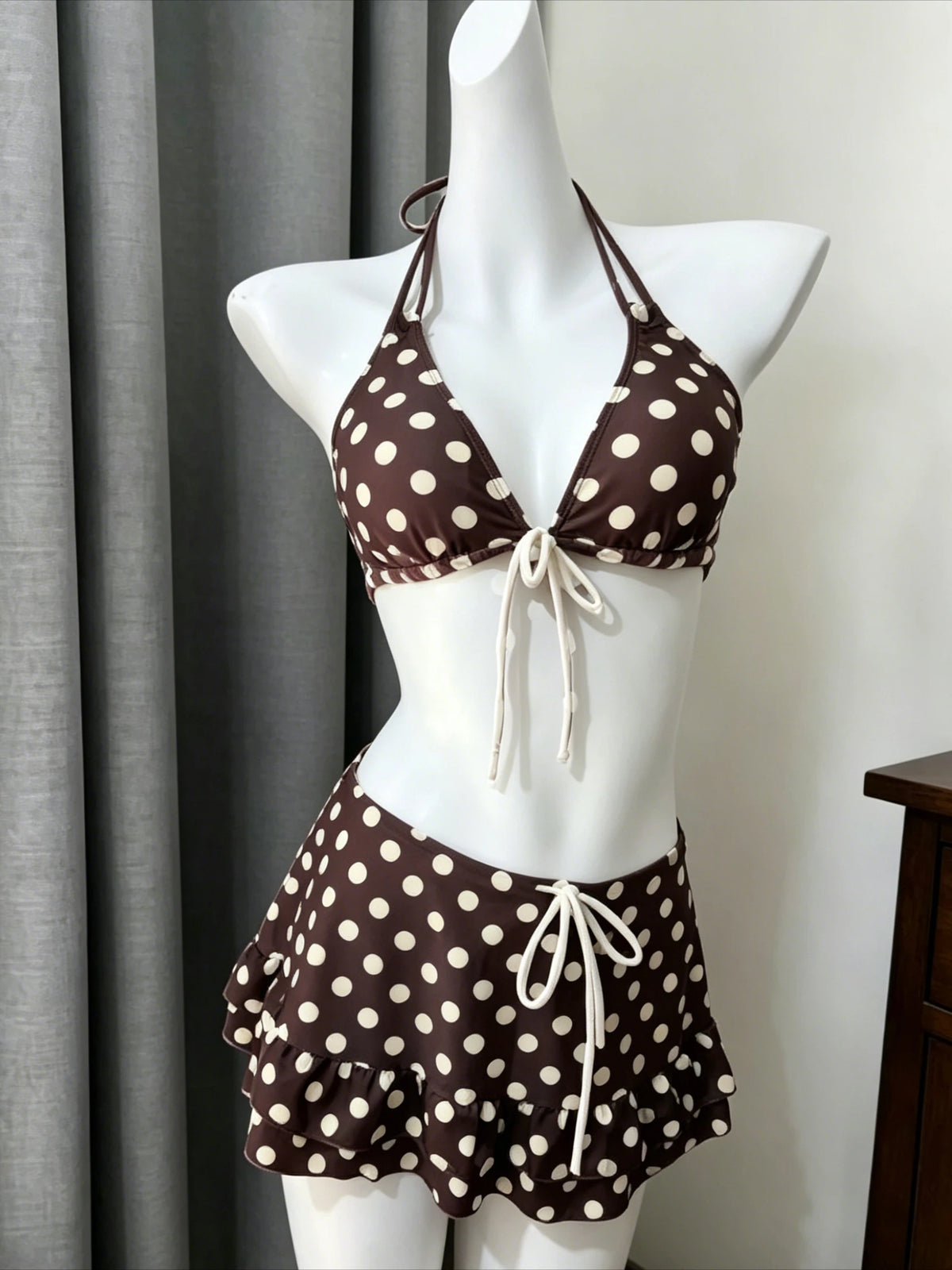 Bikini Set Featuring High Waist Cut And Abstract Print