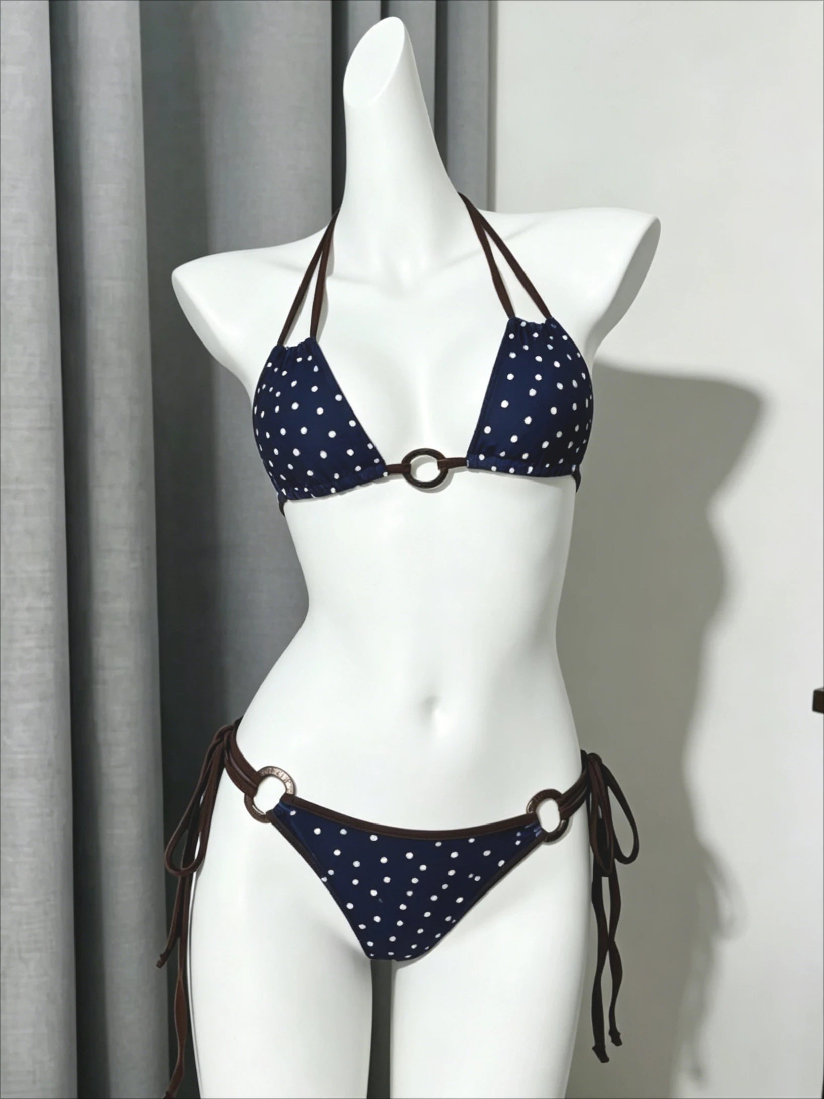 Bikini Set Featuring High Waist Cut And Abstract Print