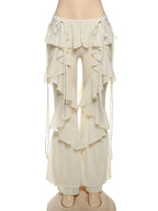 Patchwork Tiered Flare Pants