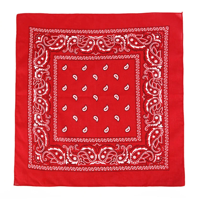 Bandana Black Print Soft Woven Hair And Neck Scarf
