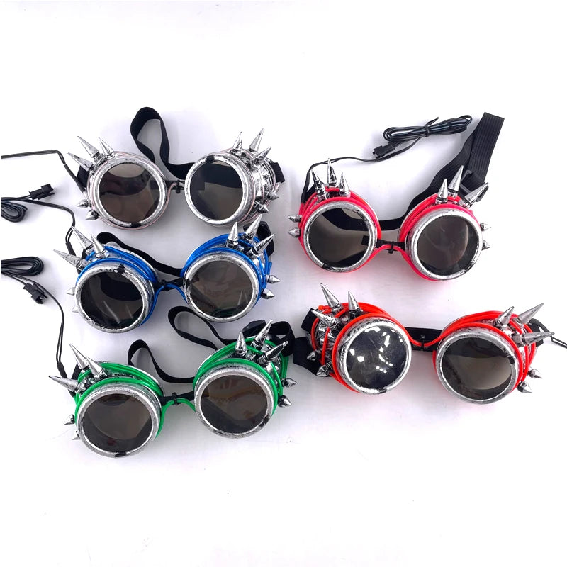Cyberpunk LED Sunglasses With Sculpted Luminous Frame