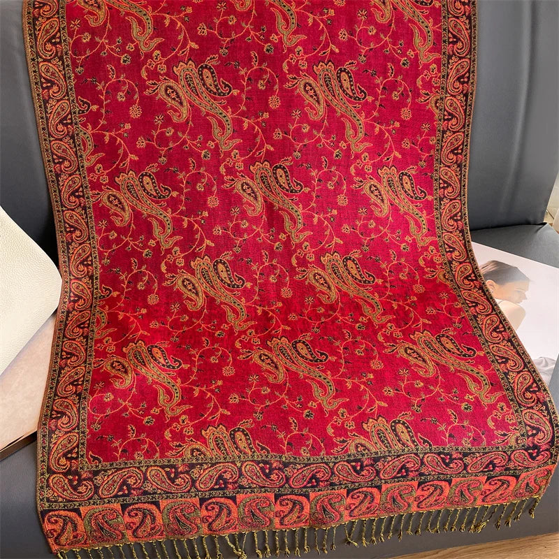 Pashmina Shawl Scarf With Bold Artisan Print