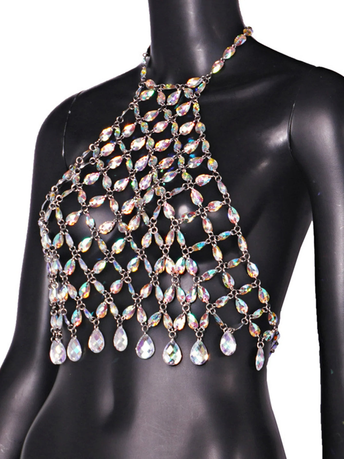 Rhinestone See-Through Top