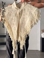 Vintage Embroidery Top With Tassel Trim