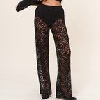 Sheer Mesh Flare Pants