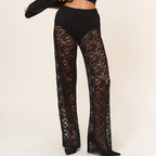 Sheer Mesh Flare Pants