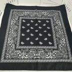 Bandana Black Print Soft Woven Hair And Neck Scarf