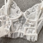 Backless Corset Camisole Lace Trim Cotton Blend Top