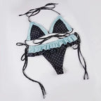 Bikini Set Featuring High Waist Cut And Abstract Print