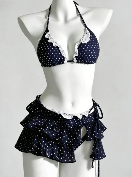 Bikini Set Featuring High Waist Cut And Abstract Print