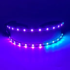 Cyberpunk LED Sunglasses With Sculpted Luminous Frame