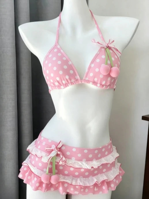 Bikini Set Featuring High Waist Cut And Abstract Print