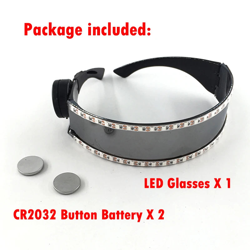 Cyberpunk LED Sunglasses With Sculpted Luminous Frame