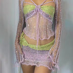 Crochet  2-Piece Mini Skirt Set