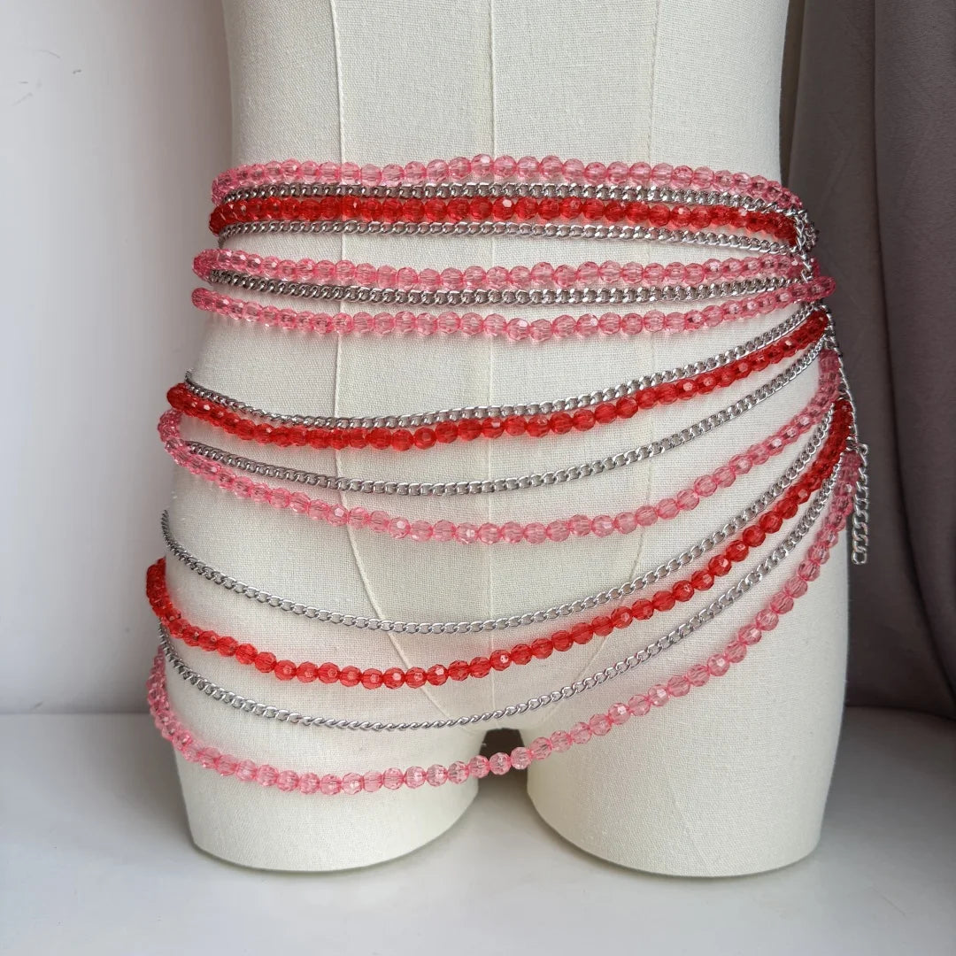 Bralette Harness Beaded Knitted Festival Party Top