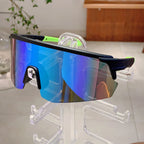 Oversized Racer Sunglasses With Sculpted Mirror Lens