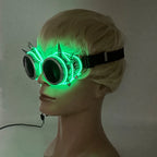 Cyberpunk LED Sunglasses With Sculpted Luminous Frame