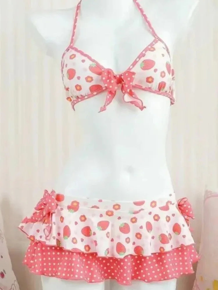 Bikini Set Featuring High Waist Cut And Abstract Print