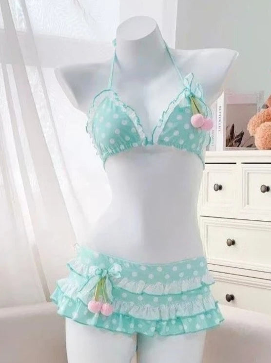 Bikini Set Featuring High Waist Cut And Abstract Print