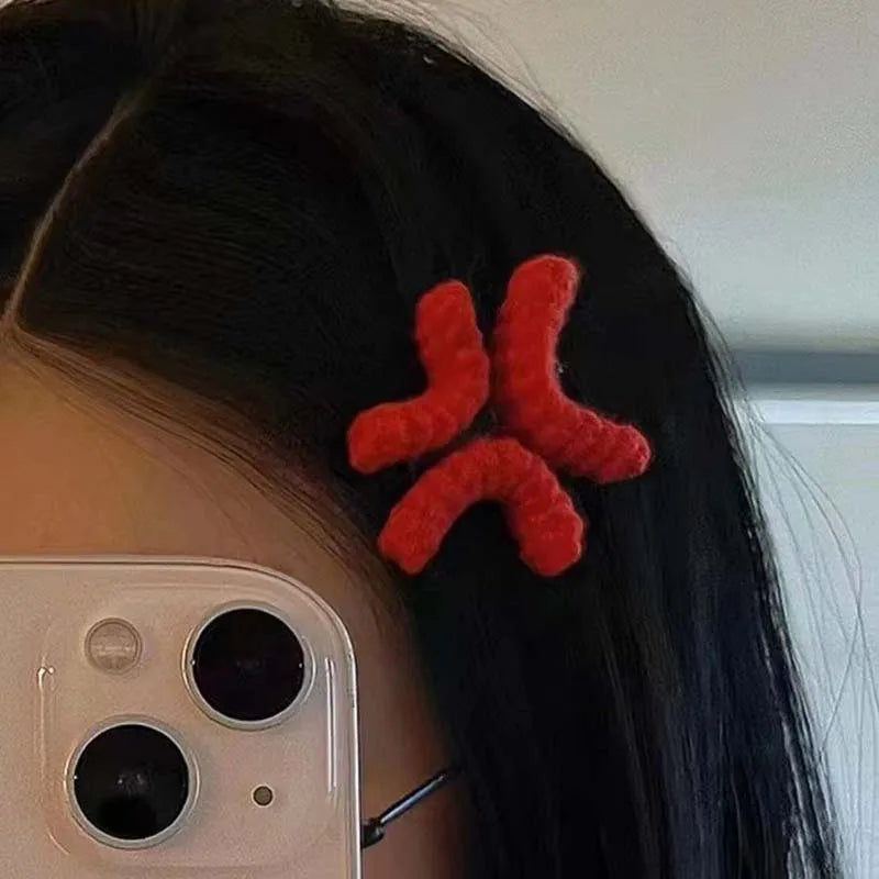 Angry Crochet Hair Clip